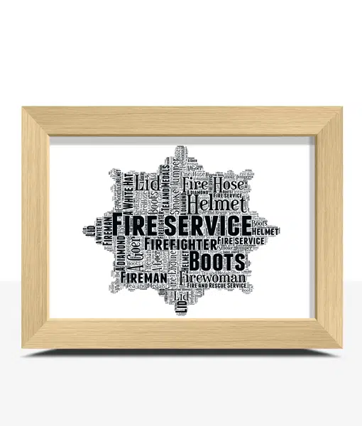 Fire Service Crest Word Art Print