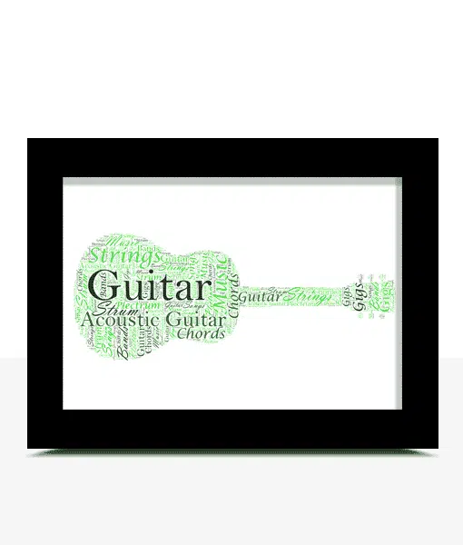 Personalised Acoustic Guitar Word Art Print – Guitar Player Gift Music Gifts