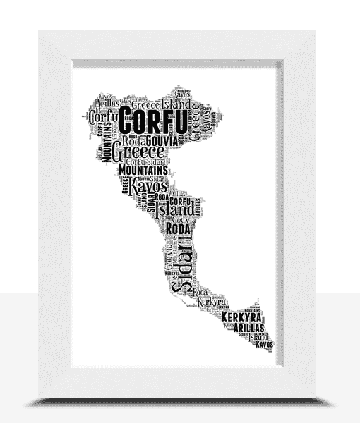 Personalised Corfu Word Art Map Maps