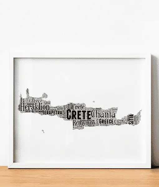 Personalised Crete Word Art Map Maps