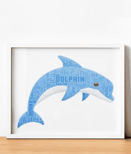 Dolphin Word Art Print Animal Prints