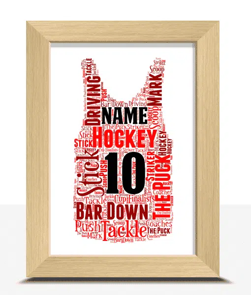 Hockey – Basketball – Netball Vest Word Art Print Sport Gifts