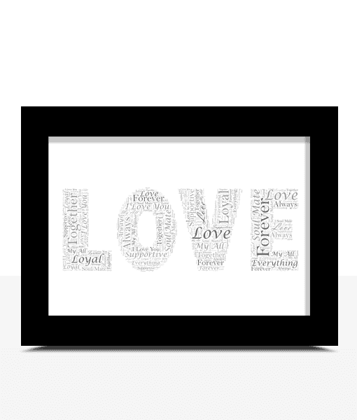 Personalised LOVE Word Art Print – Gift for Couples Anniversary Gifts