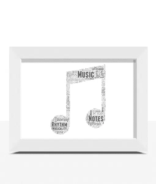 Personalised Music Note Word Art Picture – Music Lover Gift Music Gifts