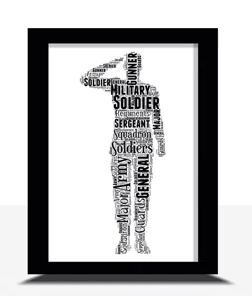 Personalised Army Soldier Word Art Picture Frame Gift Military Gifts