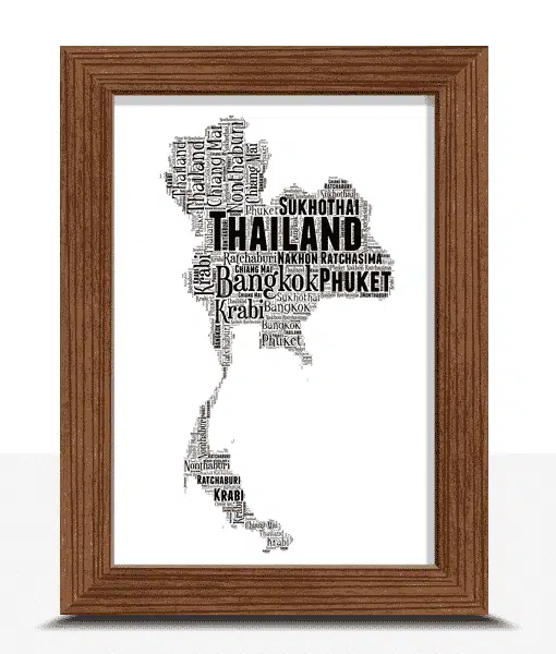 Personalised Thailand Word Art Map Maps