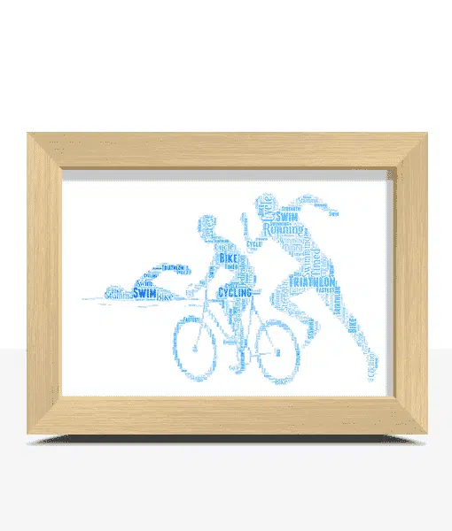 Personalised Triathlon Word Art – Triathlete Gift Gifts For Him