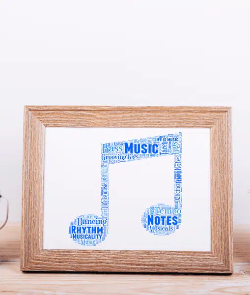 Personalised Music Note Word Art Picture – Music Lover Gift Music Gifts
