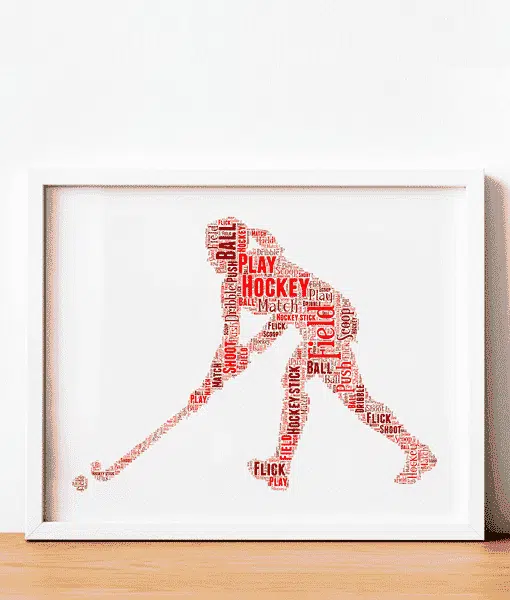 Female Hockey Player Word Art Gift Sport Gifts