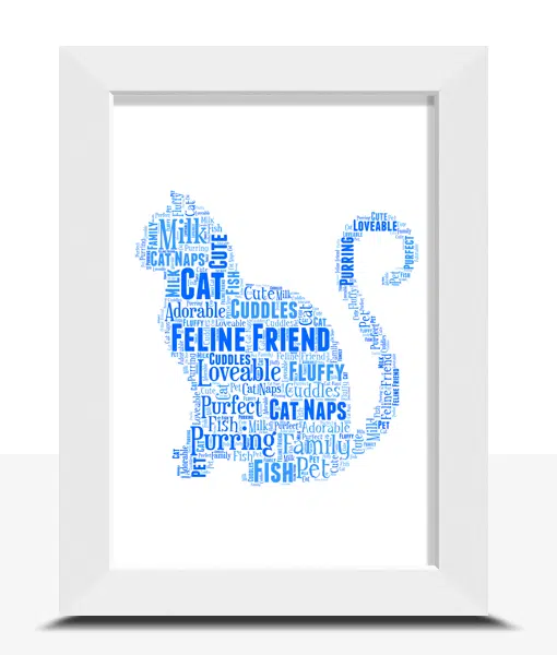 Personalised Cat Word Art Picture Print Animal Prints