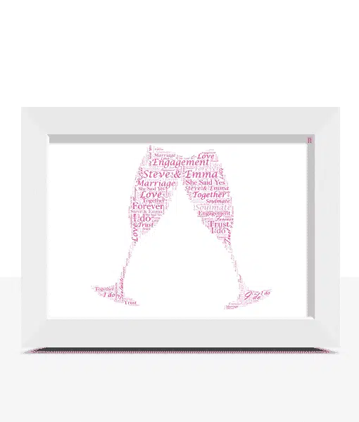 Personalised Champagne Flutes Word Art Picture Gift Anniversary Gifts