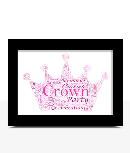 Personalised Crown Word Art Baby Shower Gifts