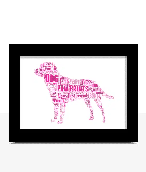 Personalised Dog Word Art Picture Print – Dog Lover Gift Animal Prints