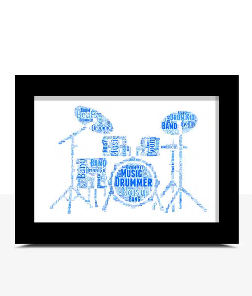 Personalised Drum Kit Word Art Music Gifts