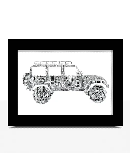 Personalised Land Rover Word Art Travel