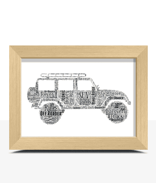 Personalised Land Rover Word Art Travel