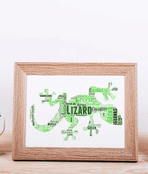 Gecko Lizard Word Art Animal Prints