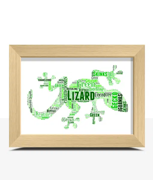 Gecko Lizard Word Art Animal Prints