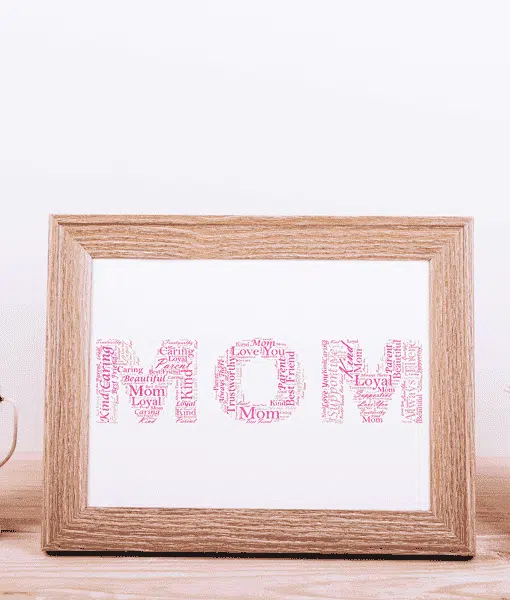 Personalised MOM Word Art Gift Gifts For Mum