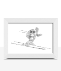 Personalised Skier Word Art Print | ABC Prints