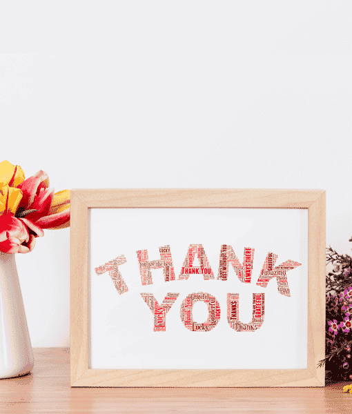 Personalised THANK YOU Word Art Gift Healthcare Gifts