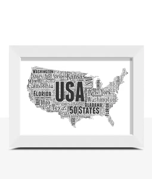 Personalised USA Word Art Map Maps