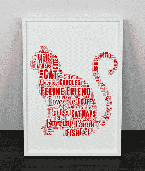 Personalised Cat Word Art Picture Print | ABC Prints