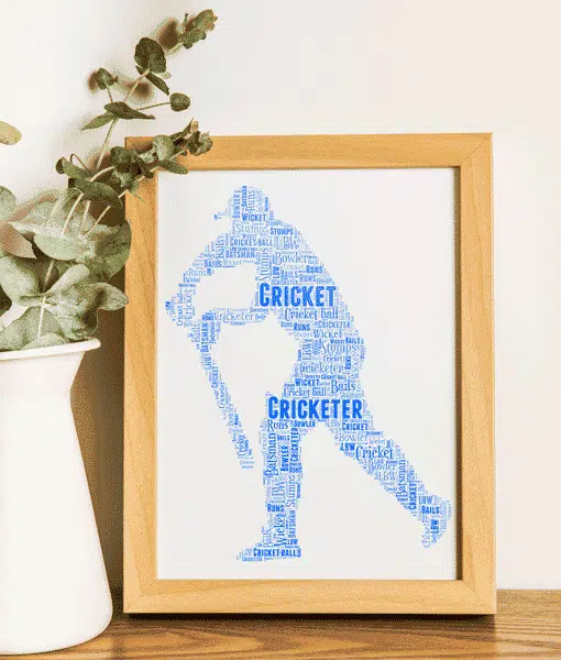 Personalised Cricket Player Word Art Gift Sport Gifts