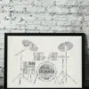 Personalised Drum Kit Word Art Music Gifts