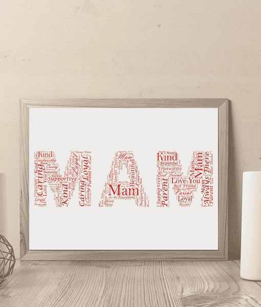 Personalised MAM Word Art Print – Perfect Gift for Mam Gifts For Mum