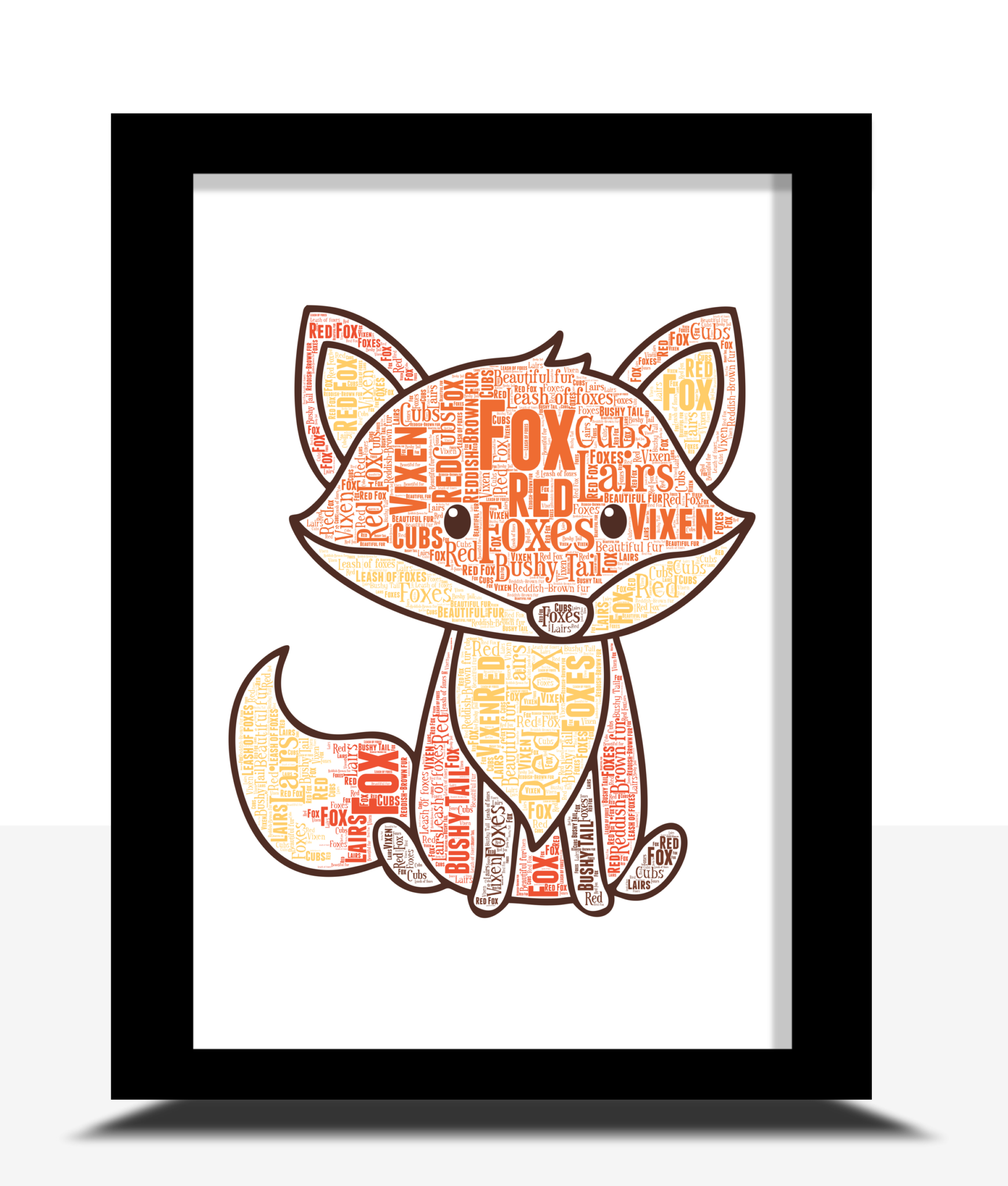 Personalised Fox Word Art Print | ABC Prints