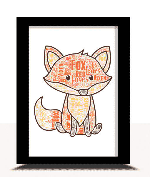 Personalised Fox Word Art Animal Prints