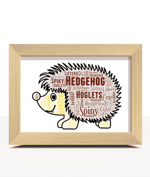 Hedgehog Word Art Animal Prints