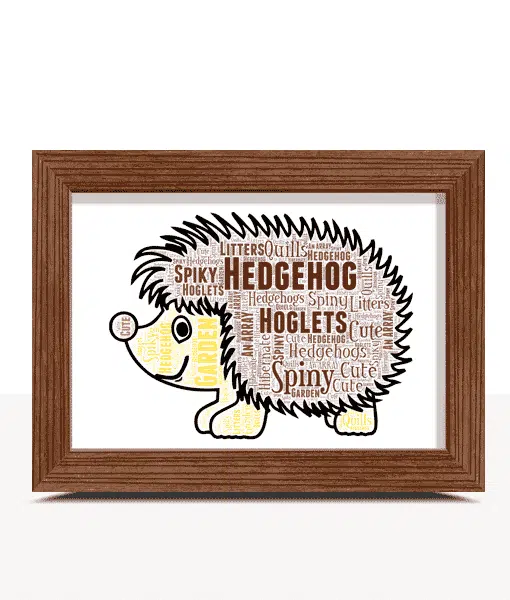 Hedgehog Word Art Animal Prints
