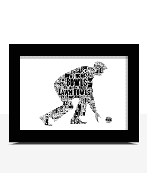 Male Bowls Player Word Art Gift Print Gifts For Dad