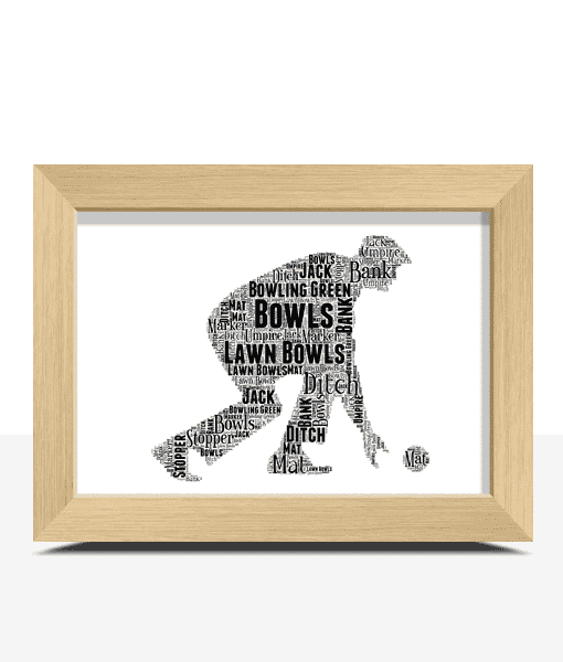 Male Bowls Player Word Art Gift Print Gifts For Dad