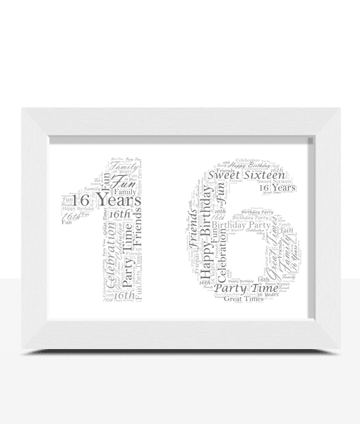 16th BIRTHDAY WORD ART GIFT PERSONALISED SIXTEEN PRESENT ANY COLOURS & WORDS !