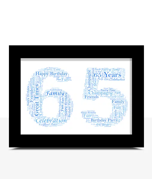 Personalised 65th Birthday – Anniversary Word Art Gift Birthday Gifts