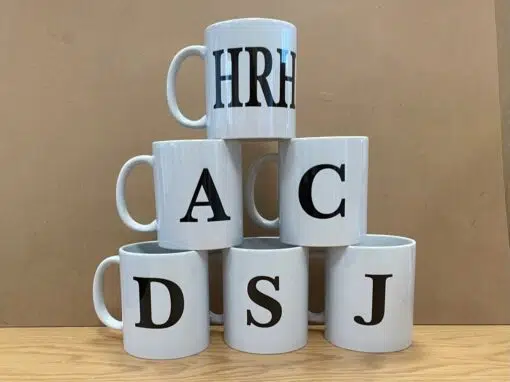 Personalised Alphabet Letter Mugs – Any Letter Birthday Gifts