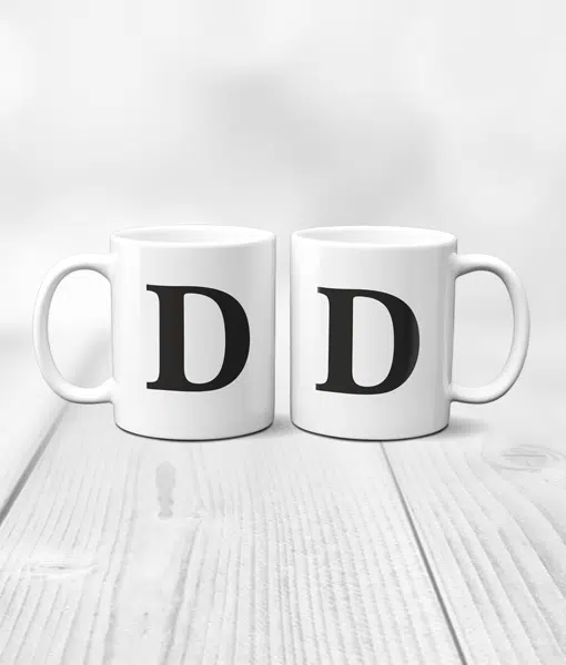 Personalised Alphabet Letter Mugs – Any Letter Birthday Gifts