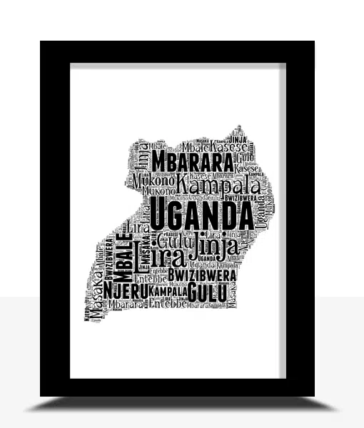 Personalised Uganda Word Art Map Maps