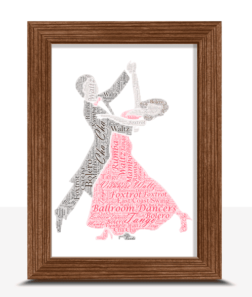 Ballroom Dancers Gift  – Dancing Couple Word Art Dance Gifts