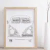 Personalised VW Style Campervan – Front View – Word Art Print Travel