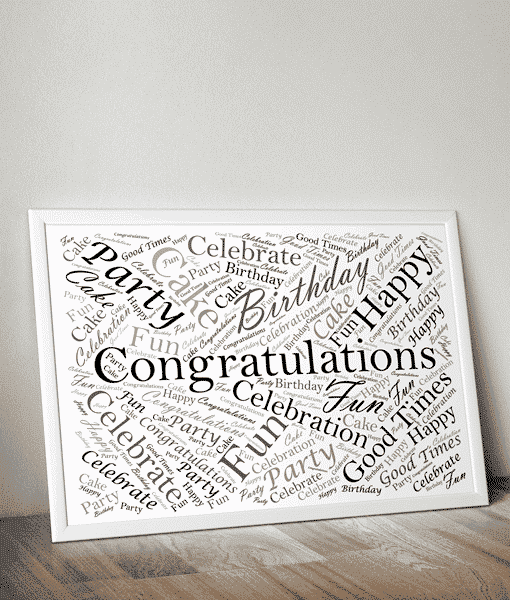 Rectangle Shaped Personalised Word Art