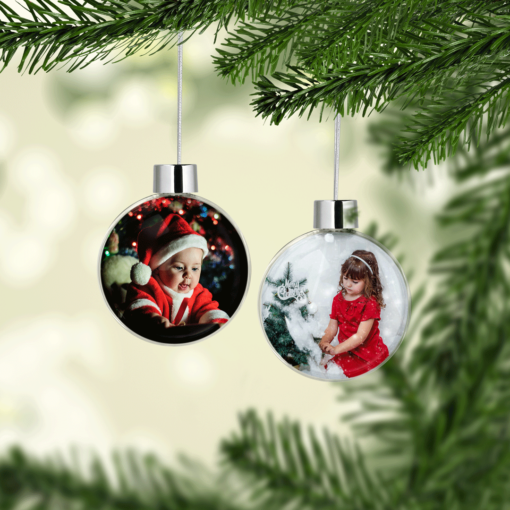 Personalised Christmas Tree Photo Baubles Baby Shower Gifts