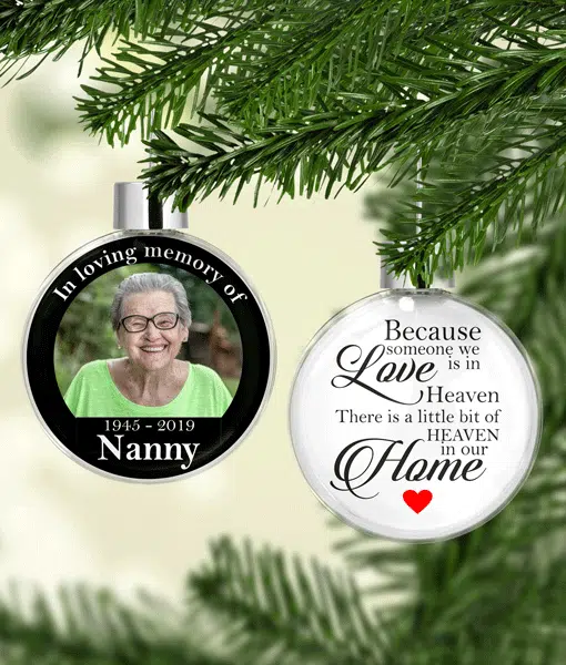 Personalised Christmas Memorial Photo Bauble with Photo Christmas