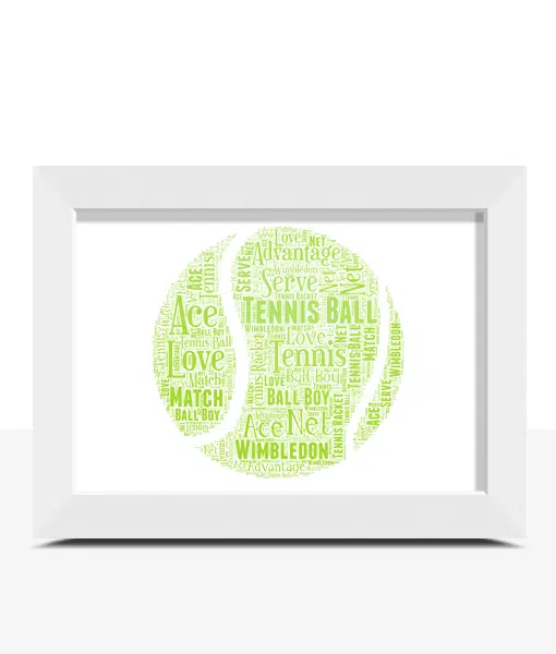 Tennis Ball Word Art – Personalised Tennis Player Gift Sport Gifts