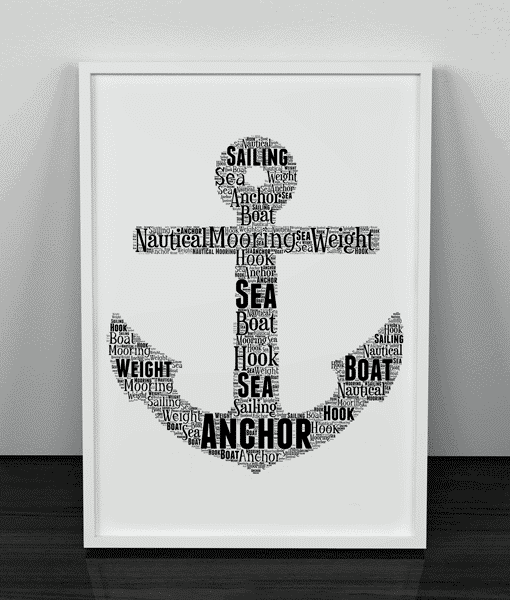 Anchor Word Art – Personalised Sailor Gift Sport Gifts