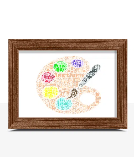 Personalised Artists Palette Word Art Gift Graduation Gifts