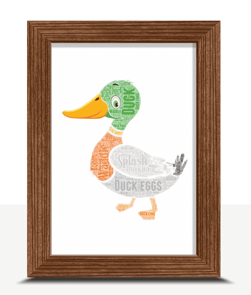 Duck Word Art Print Animal Prints